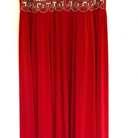 R & M Richards Deep Red floor length. Size 12. - Picture 4 of 12